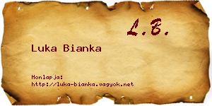Luka Bianka névjegykártya